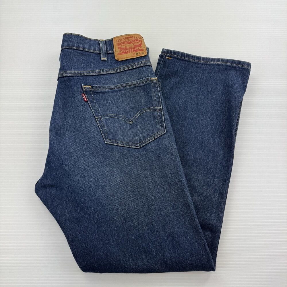 Levi’s Straight Leg Jeans Mens 35x32 Blue Denim WaterLess Classic Fit